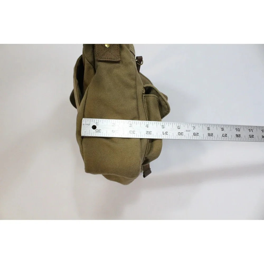 Gootium Canvas Messenger Bag Khaki Brown Crossbody Field Satchel Shoulder Bag